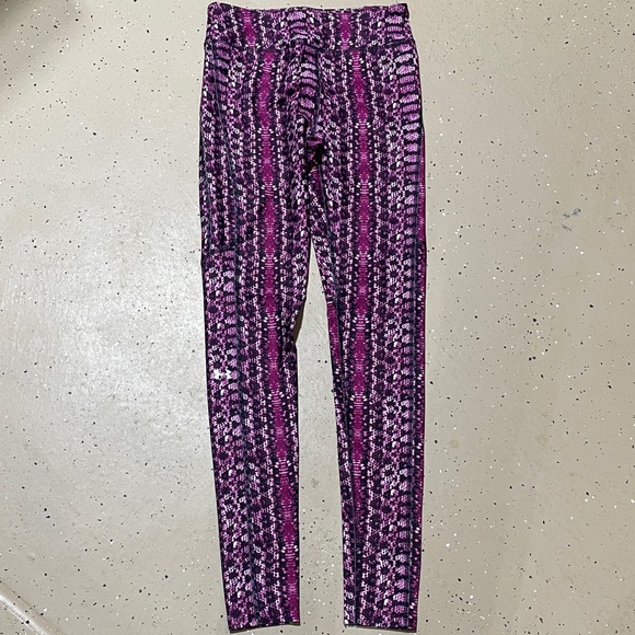 Under Armour Pants - Under Armour HeatGear Compression Leggings - Purple Snakeskin Print